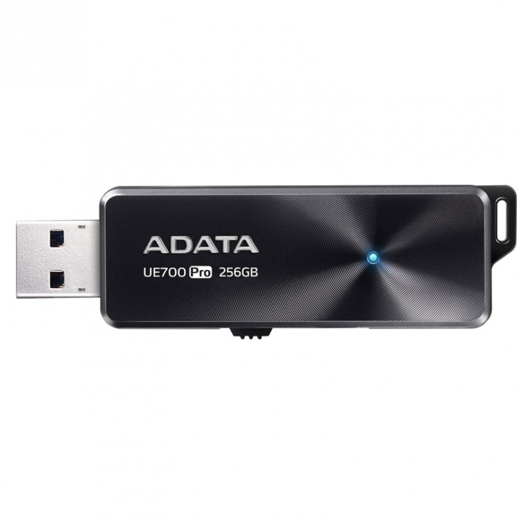 Stick USB 3.1 256GB retractabil Black, ADATA UE700 Pro imagine noua