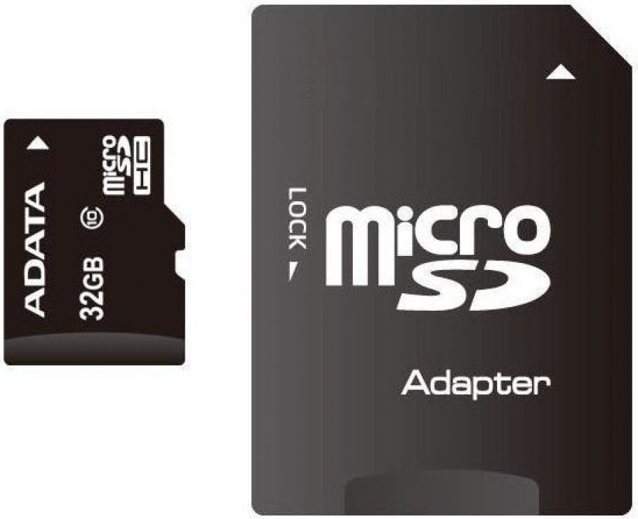 Card de memorie micro SDHC 32GB clasa 10 + adaptor SD, ADATA AUSDH32GUICL10-RA1 A-Data