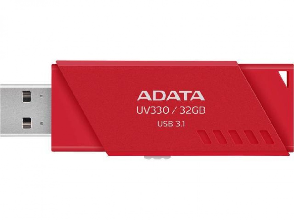 Stick usb 3.0 retractabil uv330 32gb rosu, adata auv330-32g-rrd