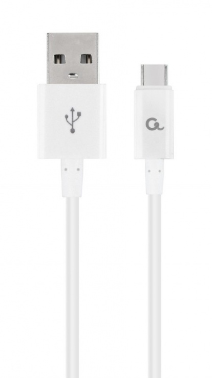 Cablu USB 2.0 la USB-C T-T 1m Alb, Gembird CC-USB2P-AMCM-1M-W