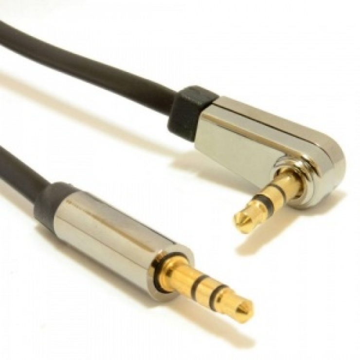 Cablu audio jack stereo 3.5mm unghi 90 grade t-t 1.8m, gembird ccap-444l-6