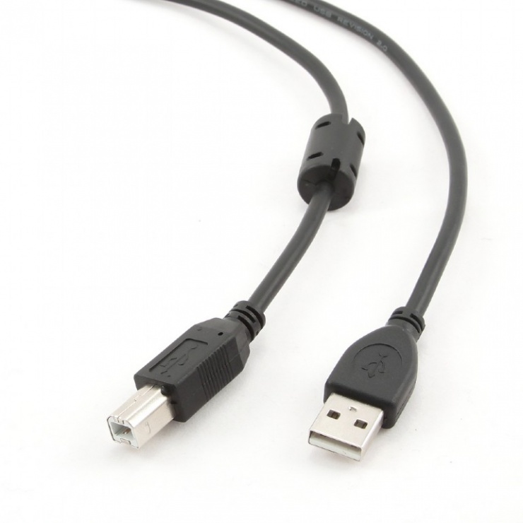 Cablu USB 2.0 A-B cu ferita 3m, Gembird CCF-USB2-AMBM-10 conectica.ro