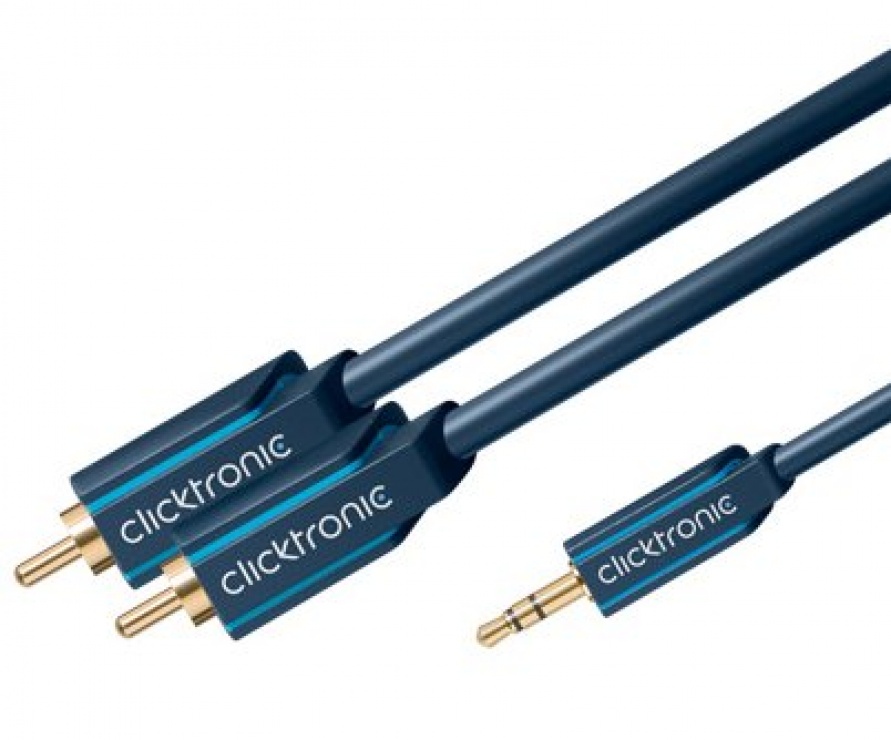Cablu audio HQ OFC Jack 3.5mm la 2 x RCA T-T 3m, Clicktronic CLICK70468 Clicktronic imagine noua tecomm.ro