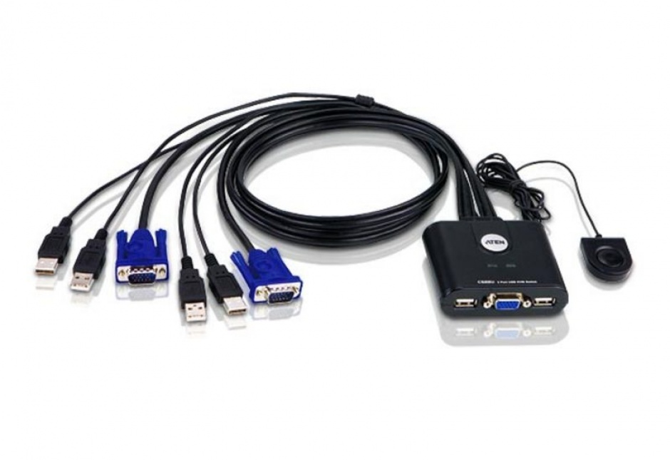 Distribuitor KVM USB VGA 2 porturi, ATEN CS22U imagine noua