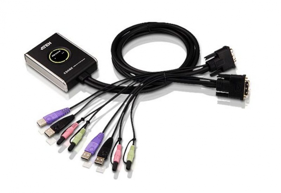 Distribuitor KVM USB DVI/Audio 2 porturi, ATEN CS682 imagine noua