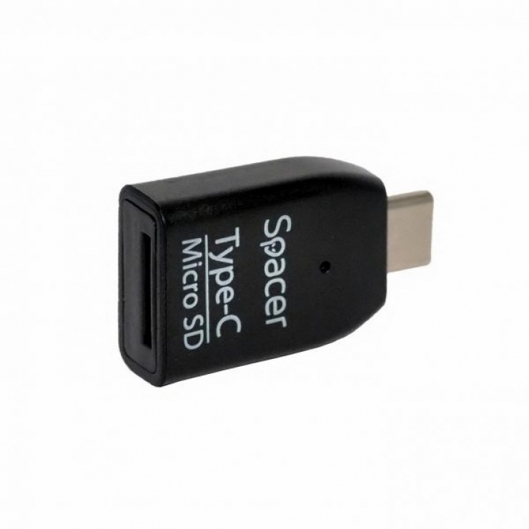 Cititor de carduri USB-C 3.1 la micro SD Negru, Spacer SPCR-307 conectica.ro