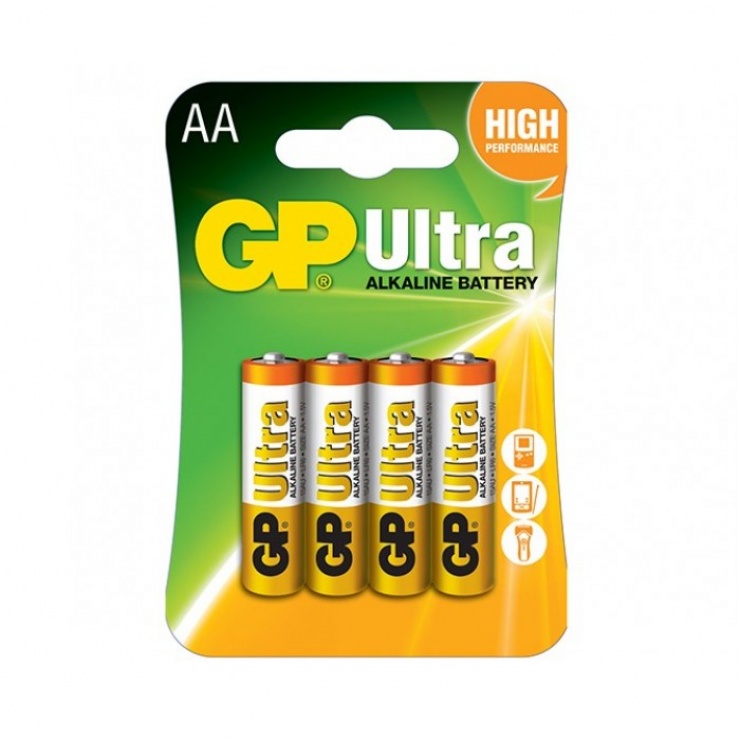 GP Baterie Ultra Alcalina R6 AA 4buc GP15AUP-2UE2 conectica.ro