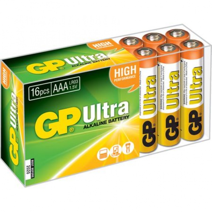 Set 16 buc baterie aaa (r3) ultra alcalina, gp batteries