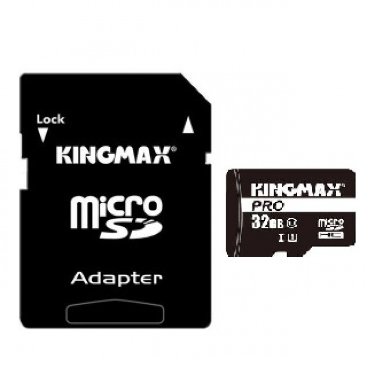 Card de memorie micro SDHC 16GB Clasa 10 + adaptor SD, Kingmax KM-PS04-16GB conectica.ro