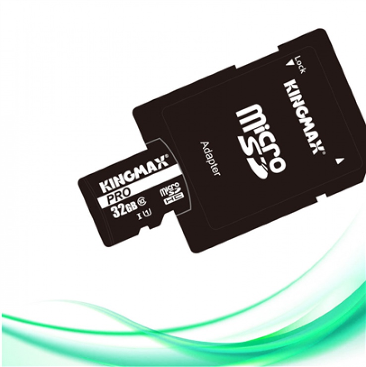 Card de memorie micro SDHC 32GB clasa 10 PRO + adaptor SD, Kingmax KM-PS04-32GB-PRO conectica.ro