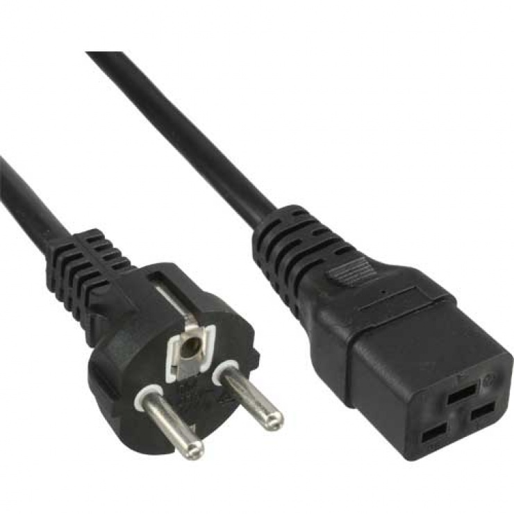 Cablu de alimentare Schuko la C19 230V 16A 1.5m Negru, KPSPA015 1.5m