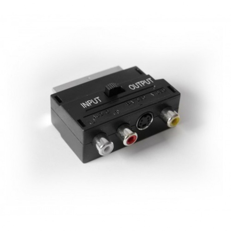 Adaptor Scart la 3 x RCA + S-video, KTCBLHE12020 conectica.ro