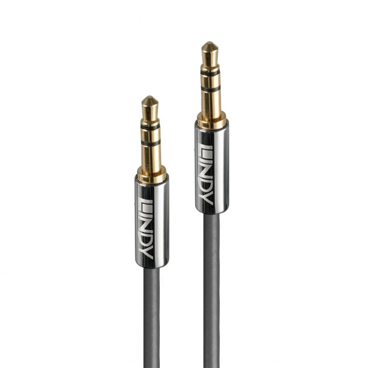 Cablu audio jack stereo 3.5mm CROMO LINE T-T 1m, Lindy L35321 1m imagine noua 2022