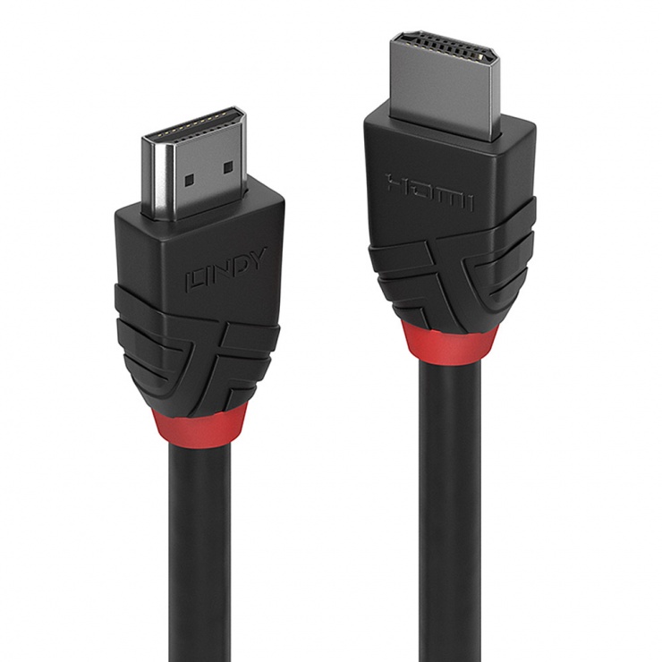 Cablu HDMI v2.0 4K60Hz Black Line T-T 2m, Lindy L36472 conectica.ro