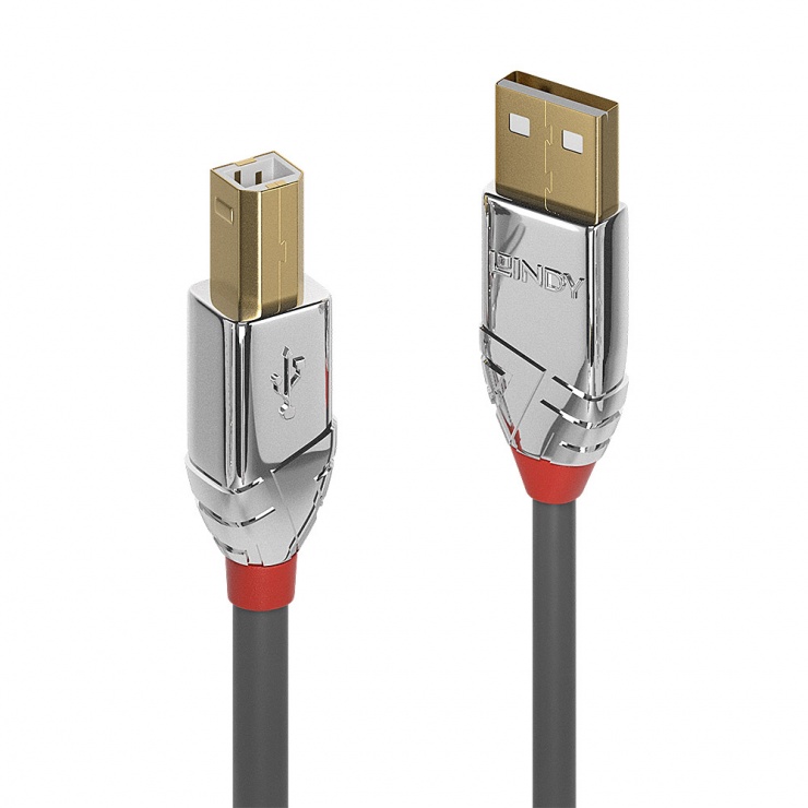Cablu USB tip A la B T-T 7.5m Cromo Line, Lindy L36645 Lindy 7.5m imagine 2022 3foto.ro