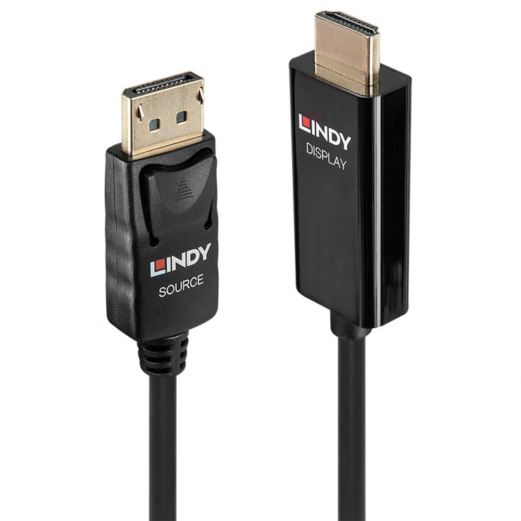 Cablu DisplayPort la HDMI activ T-T 0.5m, Lindy L40914 conectica.ro imagine noua tecomm.ro