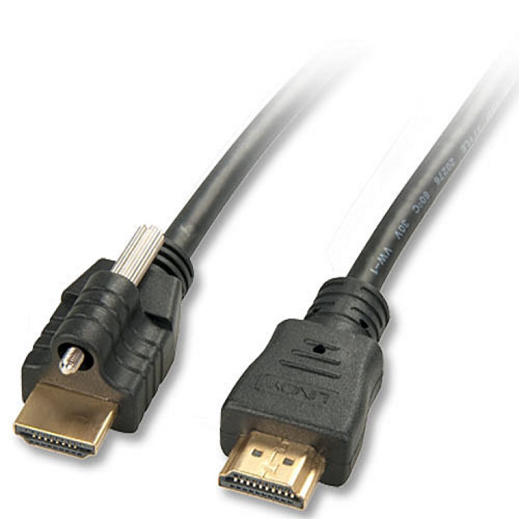 Cablu HDMI v1.4 cu surub T-T 10m, Lindy L41465 imagine noua
