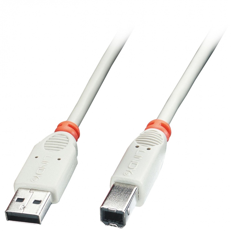 Cablu usb-a la usb-b de imprimanta gri 2m, lindy l41738