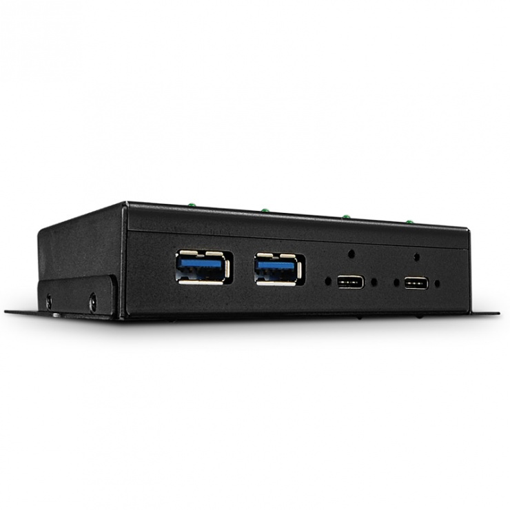 HUB 4 porturi USB 3.1 Gen 2 (2 x USB-A + 2 x USB-C) metalic, Lindy L43094 imagine noua