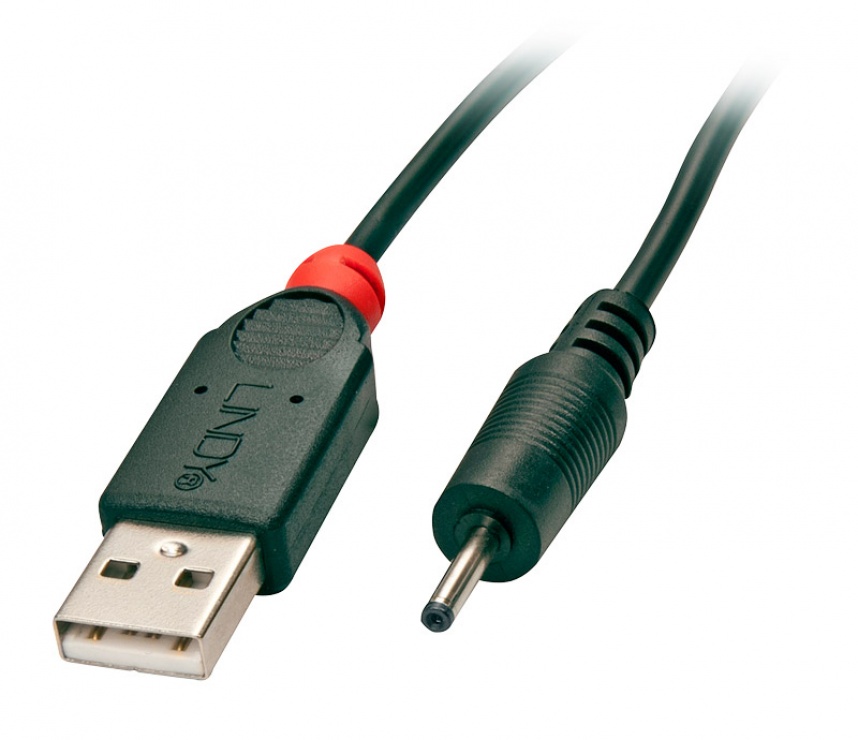 Cablu de alimentare USB la DC 2.35mm x 0.7mm 1.5m, Lindy L70264 conectica.ro
