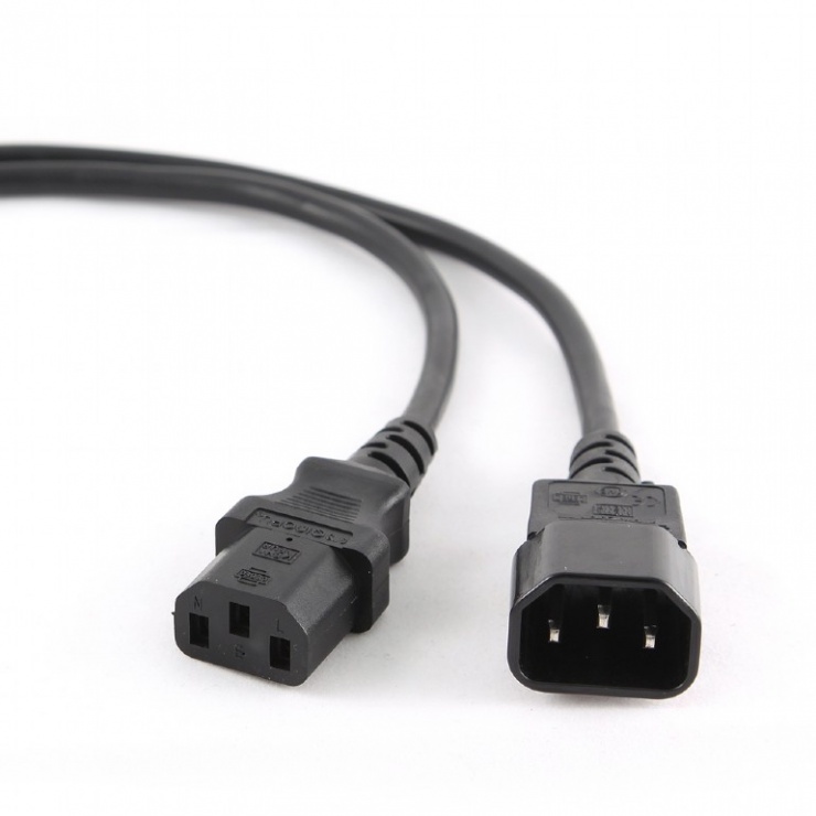 Cablu prelungitor alimentare PC C13 – C14 3m, Gembird PC-189-VDE-3M