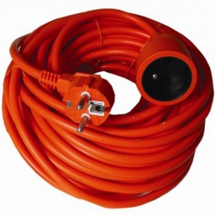 Cablu prelungitor alimentare Schuko T-M 30m Portocaliu, PPE2-30 imagine noua