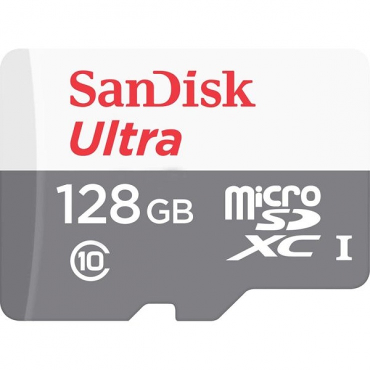Card de memorie microSDXC 128GB clasa 10, Sandisk Ultra imagine noua
