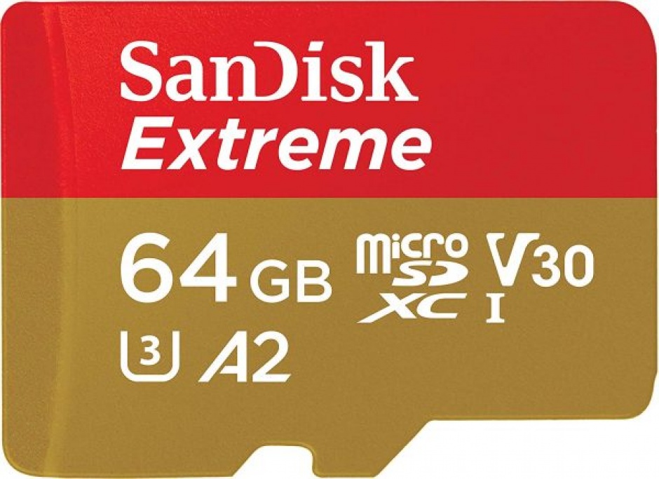 Card de memorie microSDXC 64GB clasa 10 + adaptor SD, SanDisk Extreme imagine noua