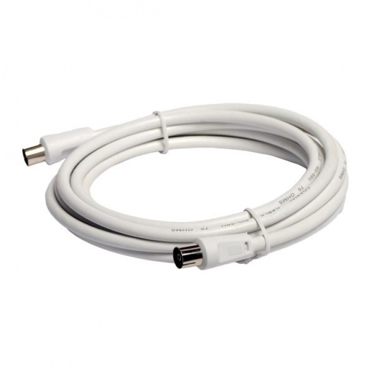 Cablu prelungitor coaxial (antena) rg59 t-m alb 3m, spacer sp-pt-coax-3m