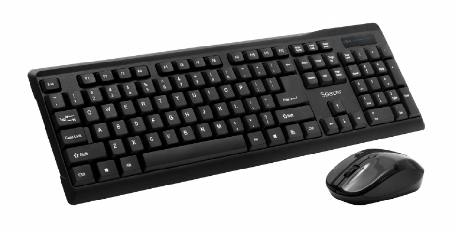 Kit wireless tastatura si mouse optic Negru, Spacer SPDS-1100 conectica.ro