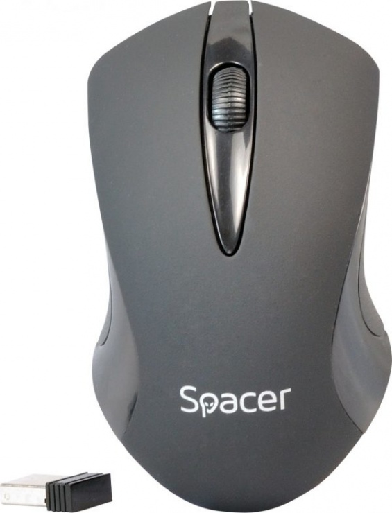 MOUSE WIRELESS 1000dpi negru, Spacer SPMO-W12