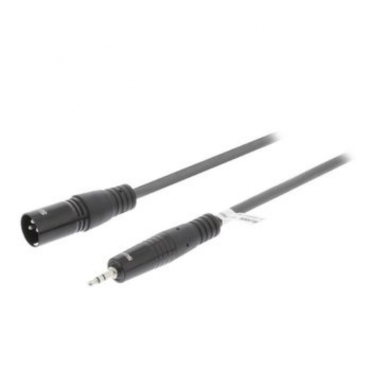 Cablu audio stereo xlr 3 pini la jack 3.5mm t-t 1.5m gri, sweex swop15300e15