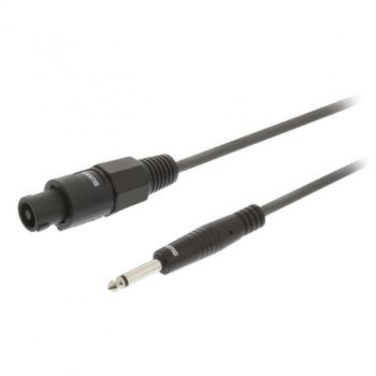 Cablu audio difuzor/speak on 2 pini la jack 6.35mm m-t 3m gri, sweex swop16200e30