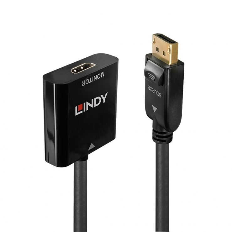 Adaptor DisplayPort 1.2 la HDMI 2.0 18G Activ T-M, Lindy L41068
