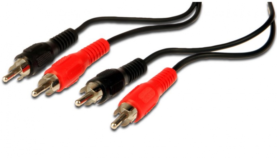 Cablu audio 2 x rca la 2 x rca t-t 2m, kjackcmm2-2