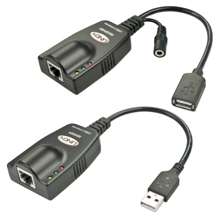 Extender usb 2.0 prin utp cat.5 pana la 100m, lindy l42694