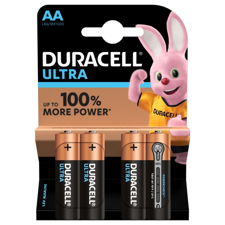 Set 4 buc baterii aa lr6 duracell ultra alkaline