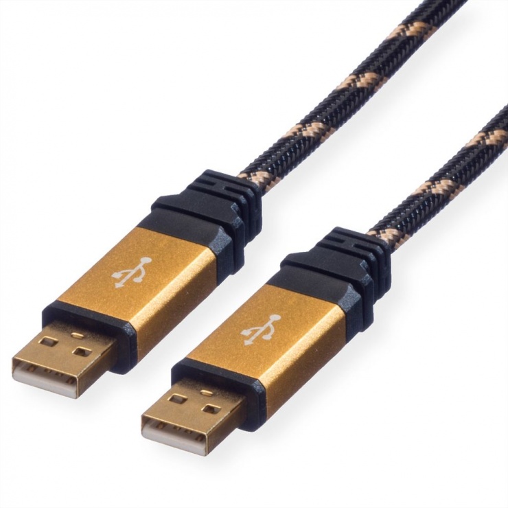 Cablu usb 2.0-a gold t-t 0.8m, roline 11.02.8911