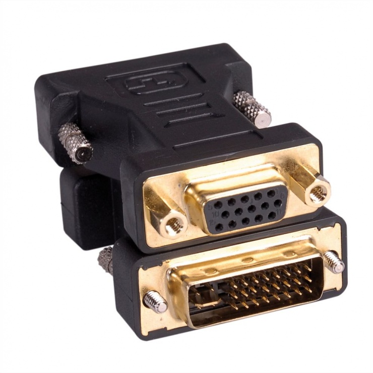 Adaptor DVI-I Dual Link 24+5pini la VGA 15pini T-M, Roline 12.03.3105 conectica.ro