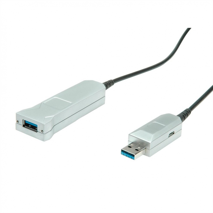 Cablu prelungitor USB 3.1 Gen 1 (AOC) Activ T-M 30m, Roline 12.04.1079 imagine noua