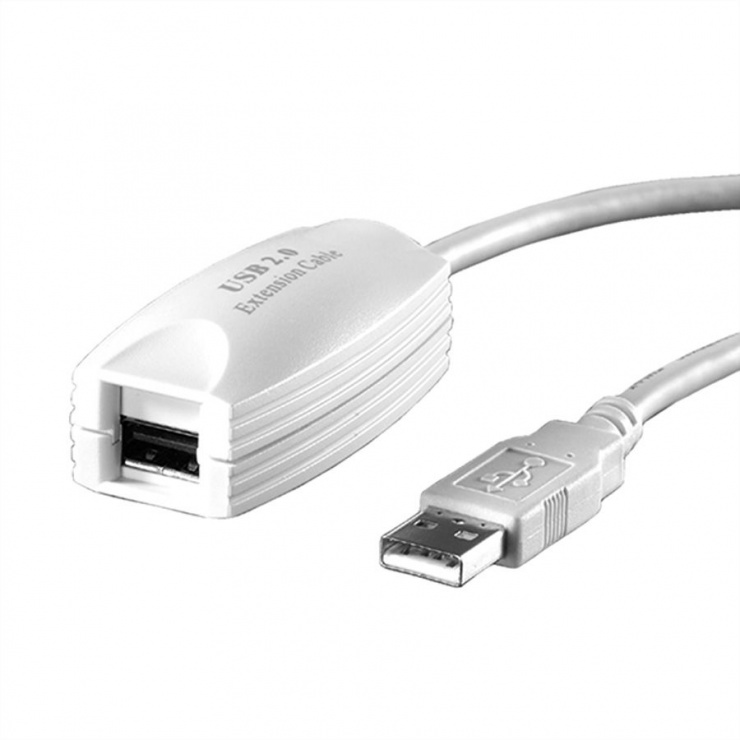 Cablu prelungitor USB 2.0 tip A 5m M-T activ, Value 12.99.1100 12.99.1100