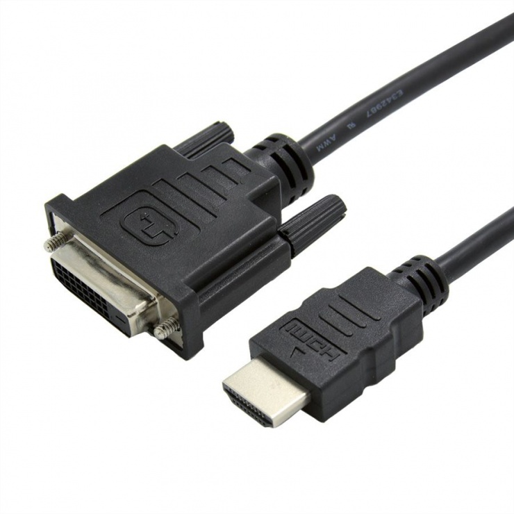 Adaptor HDMI la DVI-D 24+1 T-M 15cm, Value 12.99.3115 12.99.3115 imagine noua 2022