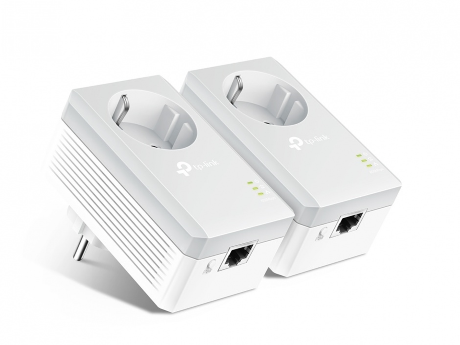 Kit Adaptor Powerline 500Mbps cu priza incorporata, TP-LINK TL-PA4010PKIT conectica.ro