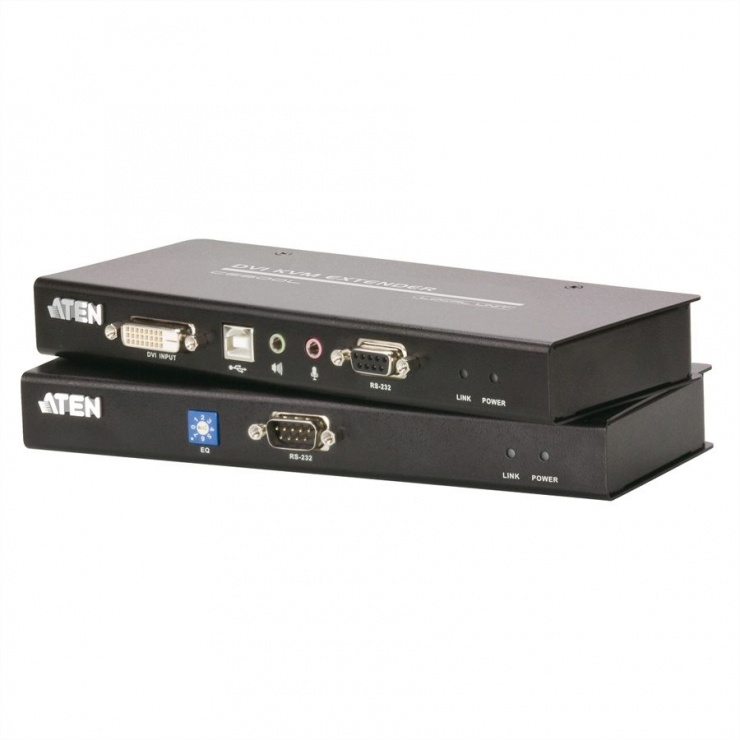 Extender KVM DVI USB Cat 5 maxim 60m, Aten CE600 imagine noua