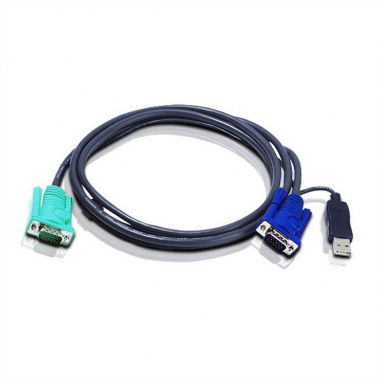 Set cabluri pentru KVM ATEN, USB 3m, 2L-5203U imagine noua