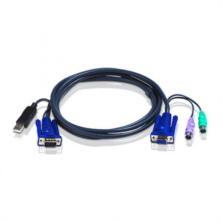 Set de cabluri pentru KVM USB-PS/2 3m, Aten 2L-5503UP (3M imagine noua tecomm.ro