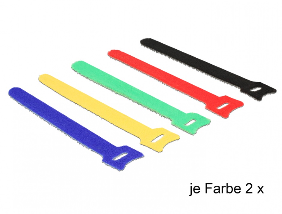 Curele pentru prindere cabluri colorate 150 x 12 mm 10buc, Delock 18634