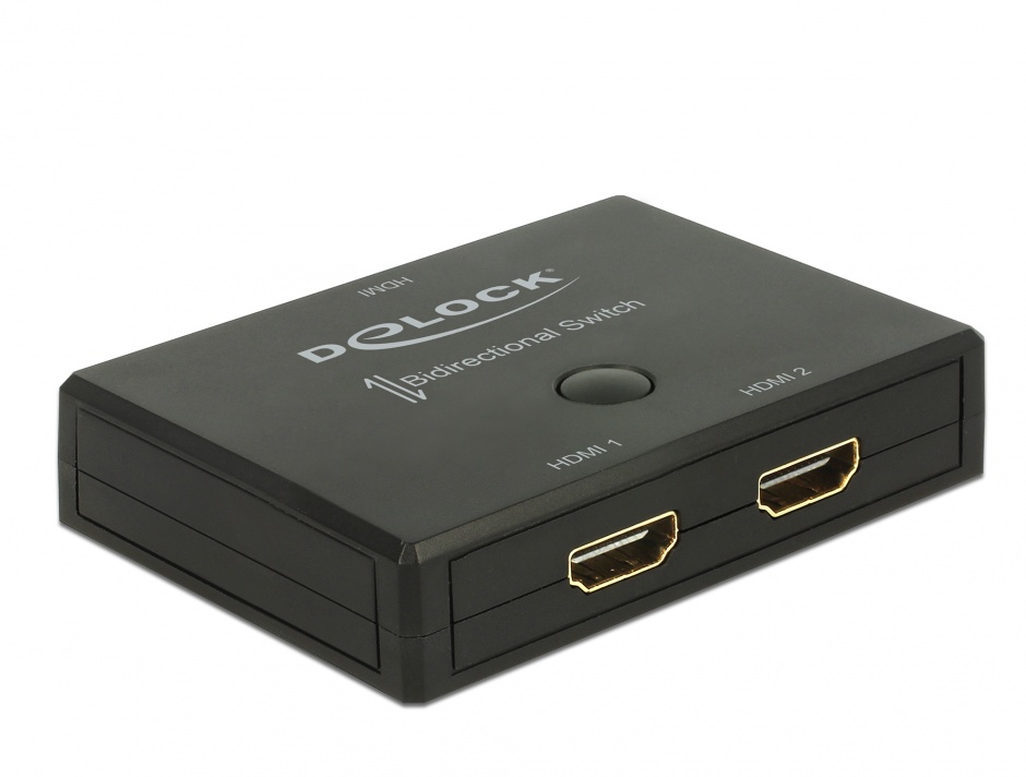 Switch HDMI 2 porturi bidirectional 4K 60 Hz, Delock 18749 conectica.ro