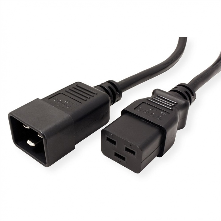 Cablu prelungitor alimentare IEC320/C19 – C20 16A 2m, Roline 19.08.1562 imagine noua