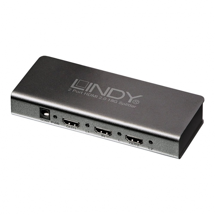Multiplicator HDMI 2 porturi UHD 600 Mhz, Lindy L38240 imagine noua